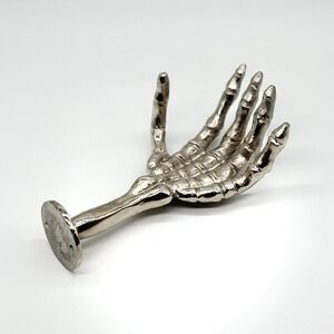 ONE HUNDRED 80 DEGREES Skeleton Hand Wall Hook Silver Gothic Spooky Halloween